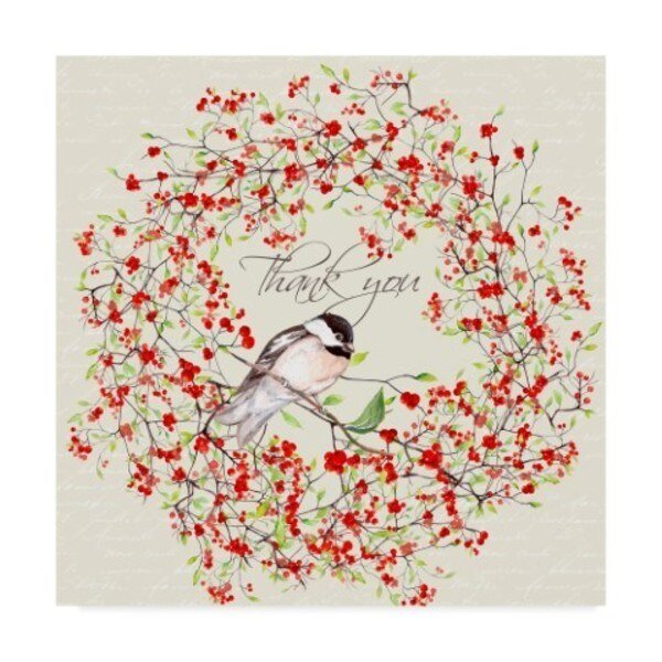 Irina Trzaskos Studio 'Red Berries Wreath' Canvas Art, 14x14, Trademark Fine Art, Mfr#: ALI21025-C1414GG